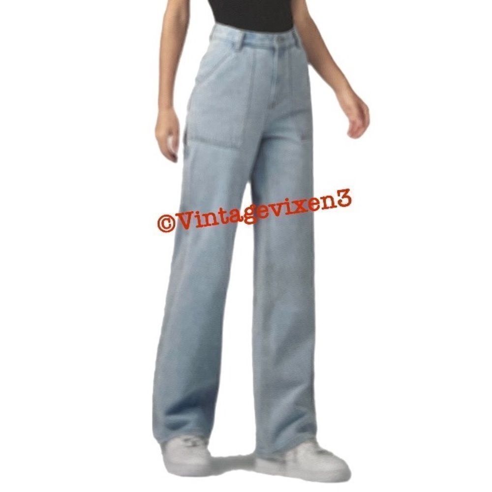 Simple Society carpenter jeans light wash Y2K NEW NWT super high rise baggy 9 29
